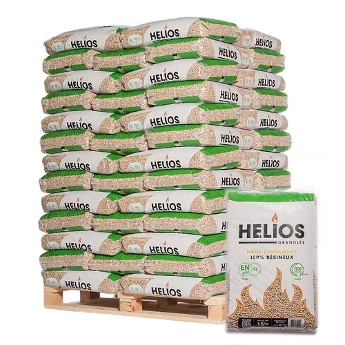 Helios Holzpellets – Palette mit 65 Säcken à 15 kg