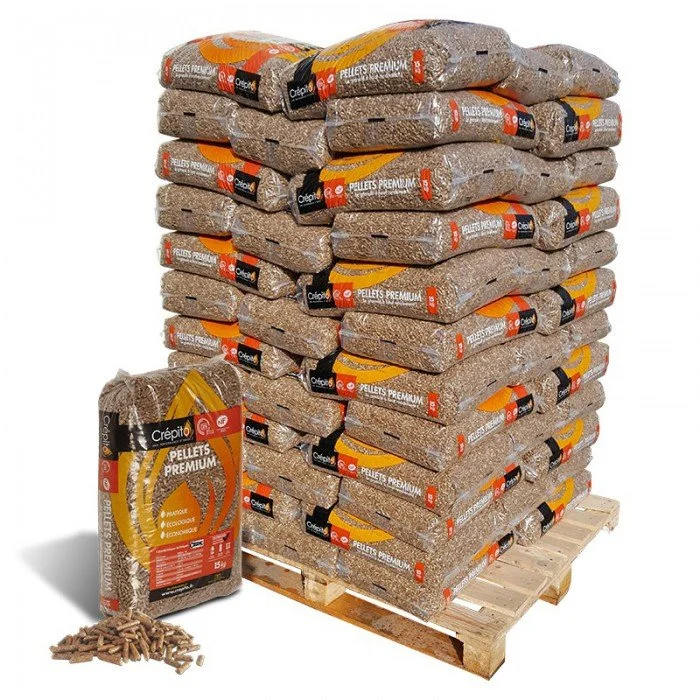 CRÉPITO Holzpellets – 1 Palette mit 72 Säcken à 15 kg