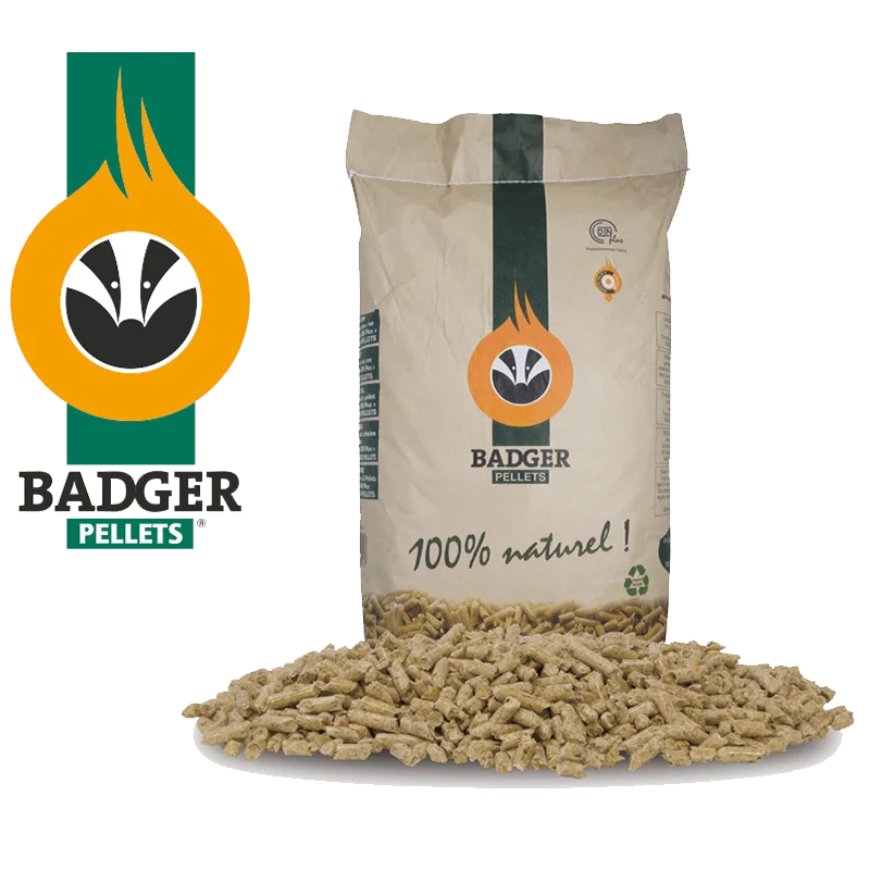 BADGER Holzpellets – Palette mit 65 Säcken à 15 kg