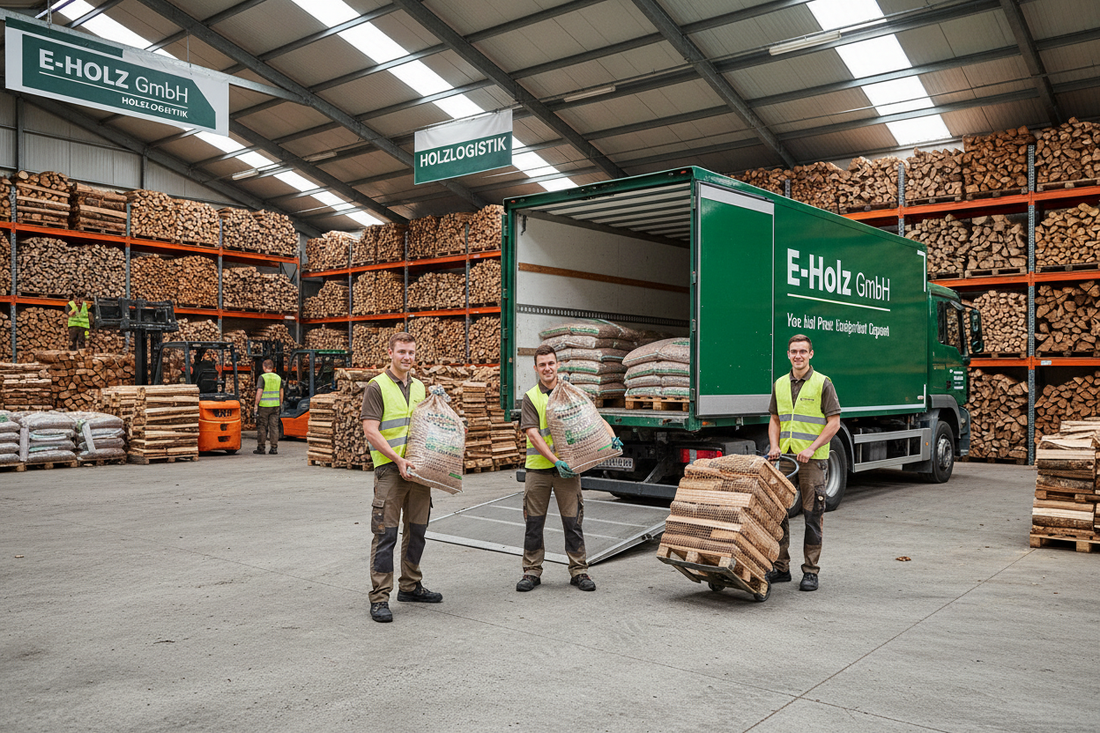 une autre de personnel livrant bois , camion, et pellets, de stock de bois aussi 